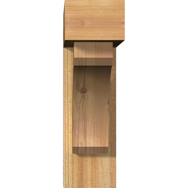 Legacy Block Rough Sawn Bracket W/ Offset Brace, Western Red Cedar, 6W X 20D X 20H